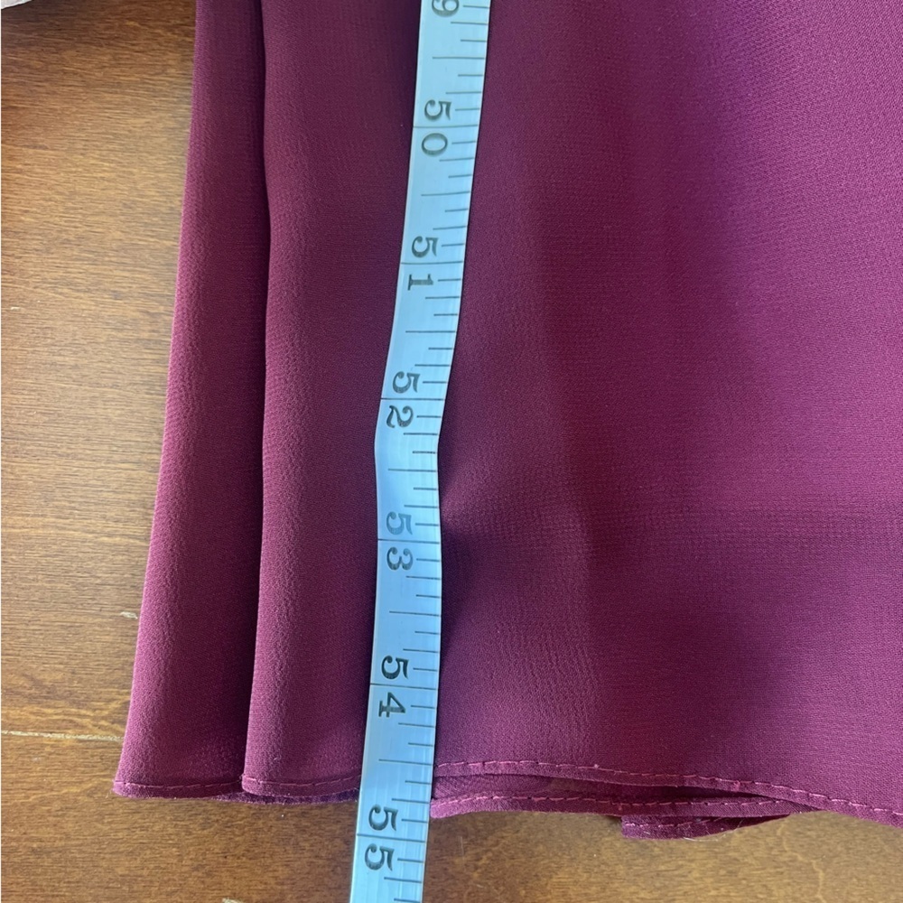 Azazie Natasha Chiffon full length A-line dress in Cabernet - Picture 11 of 16